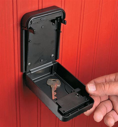 hide-a-key metal 4 combination lock box wall mount|single key boxes wall mounted.